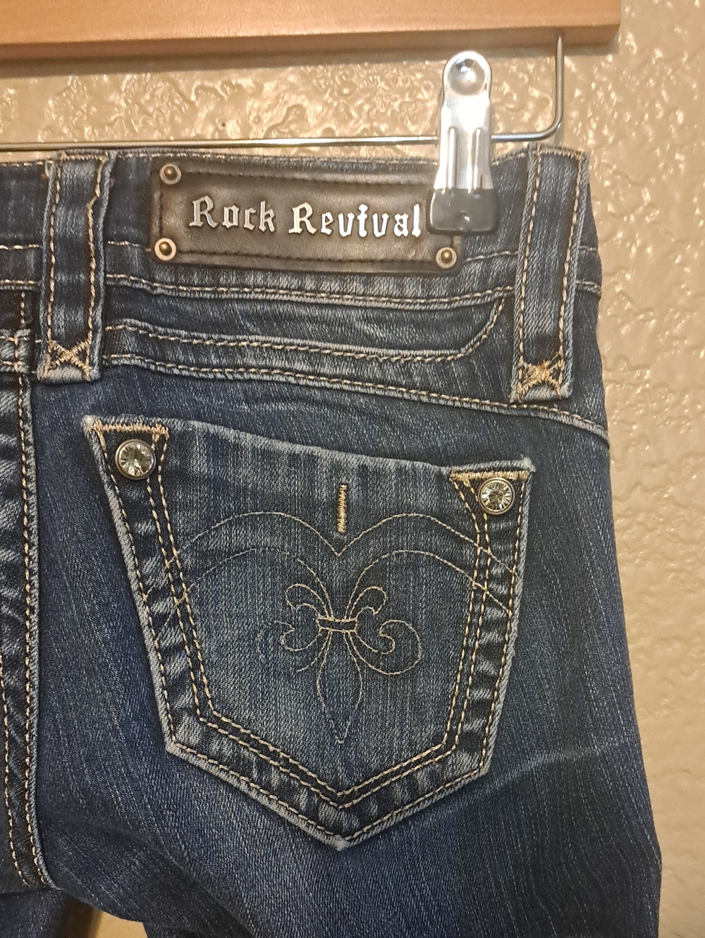 Size 25 Rock Revival Women's Dark Wash Skinny Jeans - Blue - Picture 5 of 12
